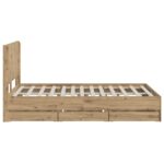 vidaXL Posteľový rám s úložným priestorom a čelom Artisan Oak – Obrázok 4
