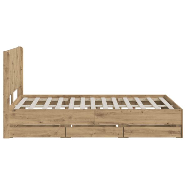 vidaXL Posteľový rám s úložným priestorom a čelom Artisan Oak – Obrázok 4