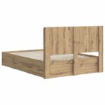 vidaXL Posteľový rám s úložným priestorom a čelom Artisan Oak – Obrázok 5