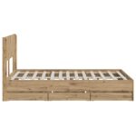 vidaXL Posteľový rám s úložným priestorom a čelom Artisan Oak – Obrázok 4