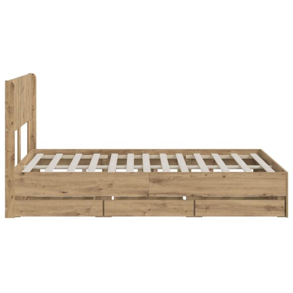 vidaXL Posteľový rám s úložným priestorom a čelom Artisan Oak – Obrázok 4