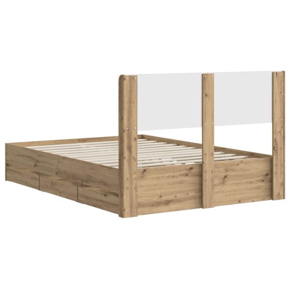 vidaXL Posteľový rám s úložným priestorom a čelom Artisan Oak – Obrázok 5