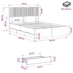 vidaXL Posteľový rám s úložným priestorom a čelom Artisan Oak – Obrázok 9