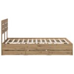 vidaXL Bed Frame with Storage and Headboard Artisan Oak 120 x 200 cm – Obrázok 4