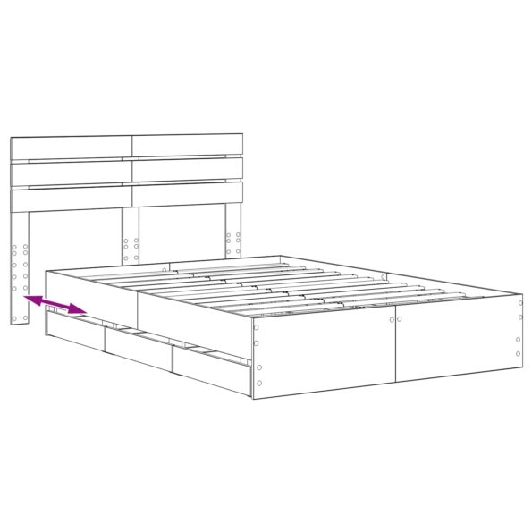 vidaXL Bed Frame with Storage and Headboard Artisan Oak 120 x 200 cm – Obrázok 8