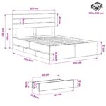 vidaXL Bed Frame with Storage and Headboard Artisan Oak 120 x 200 cm – Obrázok 9