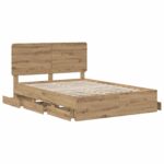 vidaXL Bed Frame with Storage and Headboard Artisan Oak 120 x 200 cm – Obrázok 3