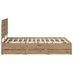 vidaXL Bed Frame with Storage and Headboard Artisan Oak 120 x 200 cm – Obrázok 4