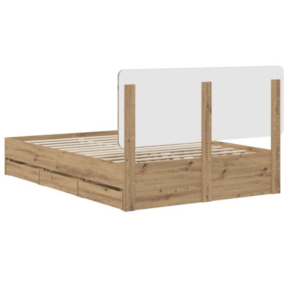 vidaXL Bed Frame with Storage and Headboard Artisan Oak 120 x 200 cm – Obrázok 5