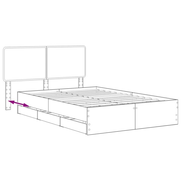 vidaXL Bed Frame with Storage and Headboard Artisan Oak 120 x 200 cm – Obrázok 8