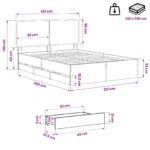 vidaXL Bed Frame with Storage and Headboard Artisan Oak 120 x 200 cm – Obrázok 9