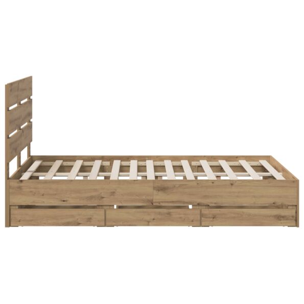 vidaXL Bed Frame with Storage and Headboard Artisan Oak 160 x 200 cm – Obrázok 4