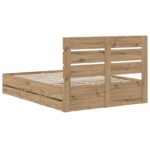 vidaXL Bed Frame with Storage and Headboard Artisan Oak 160 x 200 cm – Obrázok 5