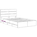 vidaXL Bed Frame with Storage and Headboard Artisan Oak 160 x 200 cm – Obrázok 8