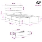 vidaXL Bed Frame with Storage and Headboard Artisan Oak 160 x 200 cm – Obrázok 9