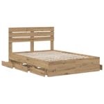 vidaXL Bed Frame with Storage and Headboard Artisan Oak 160 x 200 cm – Obrázok 3