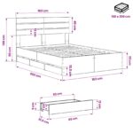 vidaXL Bed Frame with Storage and Headboard Artisan Oak 160 x 200 cm – Obrázok 9
