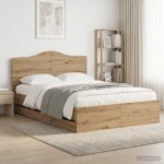 vidaXL Bed Frame with Storage and Headboard Artisan Oak 160 x 200 cm