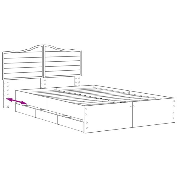 vidaXL Bed Frame with Storage and Headboard Artisan Oak 160 x 200 cm – Obrázok 8