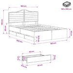 vidaXL Bed Frame with Storage and Headboard Artisan Oak 160 x 200 cm – Obrázok 9
