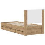 vidaXL Posteľový rám s úložným priestorom a čelom Artisan Oak – Obrázok 5
