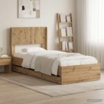 vidaXL Posteľový rám s úložným priestorom a čelom Artisan Oak – Obrázok 10
