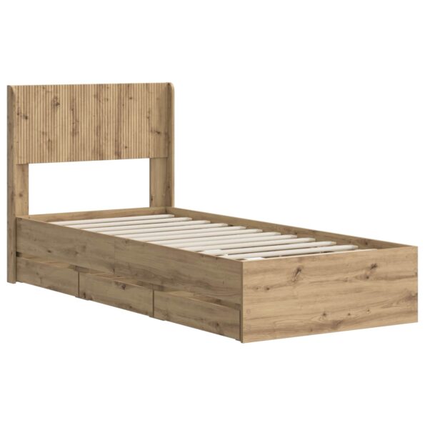 vidaXL Posteľový rám s úložným priestorom a čelom Artisan Oak – Obrázok 2