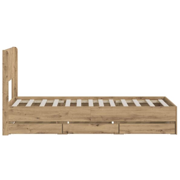 vidaXL Posteľový rám s úložným priestorom a čelom Artisan Oak – Obrázok 4