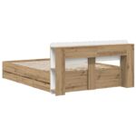 vidaXL Posteľový rám s úložným priestorom a čelom Dub artisan – Obrázok 5