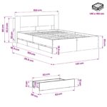vidaXL Posteľový rám s úložným priestorom a čelom Dub artisan – Obrázok 9
