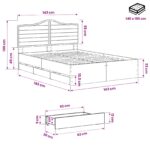 vidaXL Bed Frame with Storage and Headboard Artisan Oak 140 x 190 cm – Obrázok 9