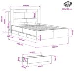 vidaXL Posteľový rám s úložným priestorom a čelom Dub artisan – Obrázok 9
