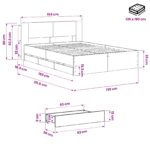 vidaXL Posteľový rám s úložným priestorom a čelom Dub artisan – Obrázok 9
