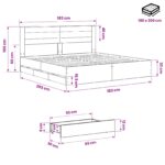 vidaXL Bed Frame with Storage and Headboard Artisan Oak 180 x 200 cm – Obrázok 9