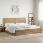 vidaXL Bed Frame with Storage and Headboard Artisan Oak 180 x 200 cm – Obrázok 10