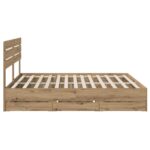 vidaXL Bed Frame with Storage and Headboard Artisan Oak 180 x 200 cm – Obrázok 4