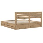 vidaXL Bed Frame with Storage and Headboard Artisan Oak 180 x 200 cm – Obrázok 5