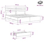 vidaXL Bed Frame with Storage and Headboard Artisan Oak 180 x 200 cm – Obrázok 9