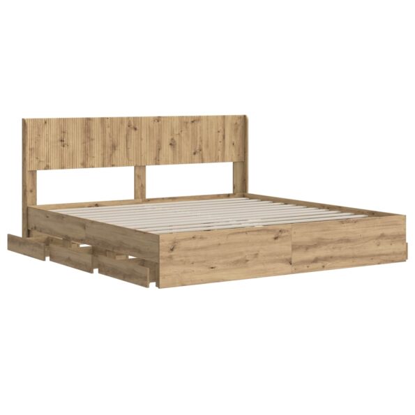 vidaXL Posteľový rám s úložným priestorom a čelom Artisan Oak – Obrázok 3