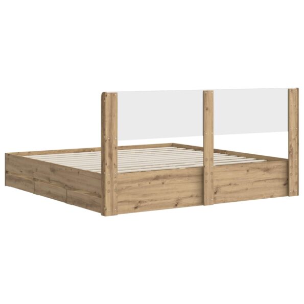 vidaXL Posteľový rám s úložným priestorom a čelom Artisan Oak – Obrázok 5