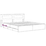 vidaXL Bed Frame with Storage and Headboard Artisan Oak 180 x 200 cm – Obrázok 8