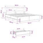 vidaXL Bed Frame with Storage and Headboard Artisan Oak 180 x 200 cm – Obrázok 9