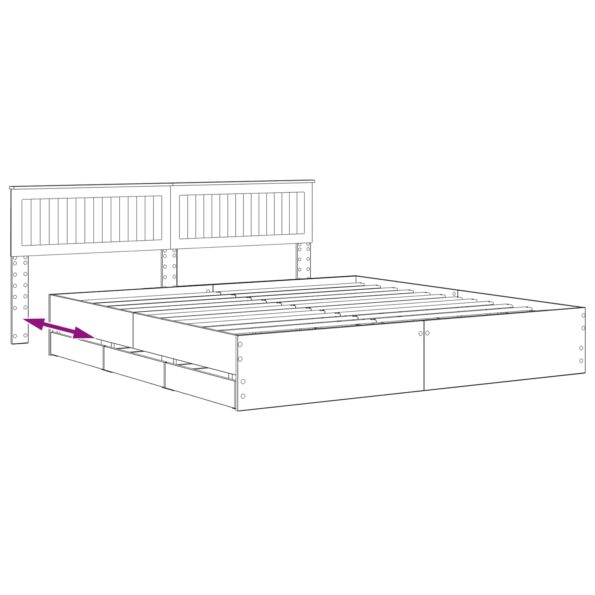 vidaXL Bed Frame with Storage and Headboard Artisan Oak 180 x 200 cm – Obrázok 8