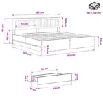 vidaXL Bed Frame with Storage and Headboard Artisan Oak 180 x 200 cm – Obrázok 9