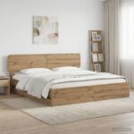 vidaXL Bed Frame with Storage and Headboard Artisan Oak 180 x 200 cm – Obrázok 10