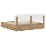 vidaXL Bed Frame with Storage and Headboard Artisan Oak 180 x 200 cm – Obrázok 5
