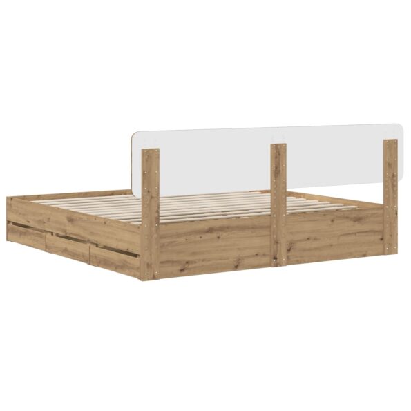 vidaXL Bed Frame with Storage and Headboard Artisan Oak 180 x 200 cm – Obrázok 5