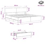 vidaXL Bed Frame with Storage and Headboard Artisan Oak 180 x 200 cm – Obrázok 9