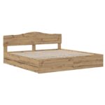 vidaXL Bed Frame with Storage and Headboard Artisan Oak 180 x 200 cm – Obrázok 2