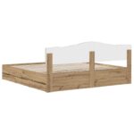 vidaXL Bed Frame with Storage and Headboard Artisan Oak 180 x 200 cm – Obrázok 5